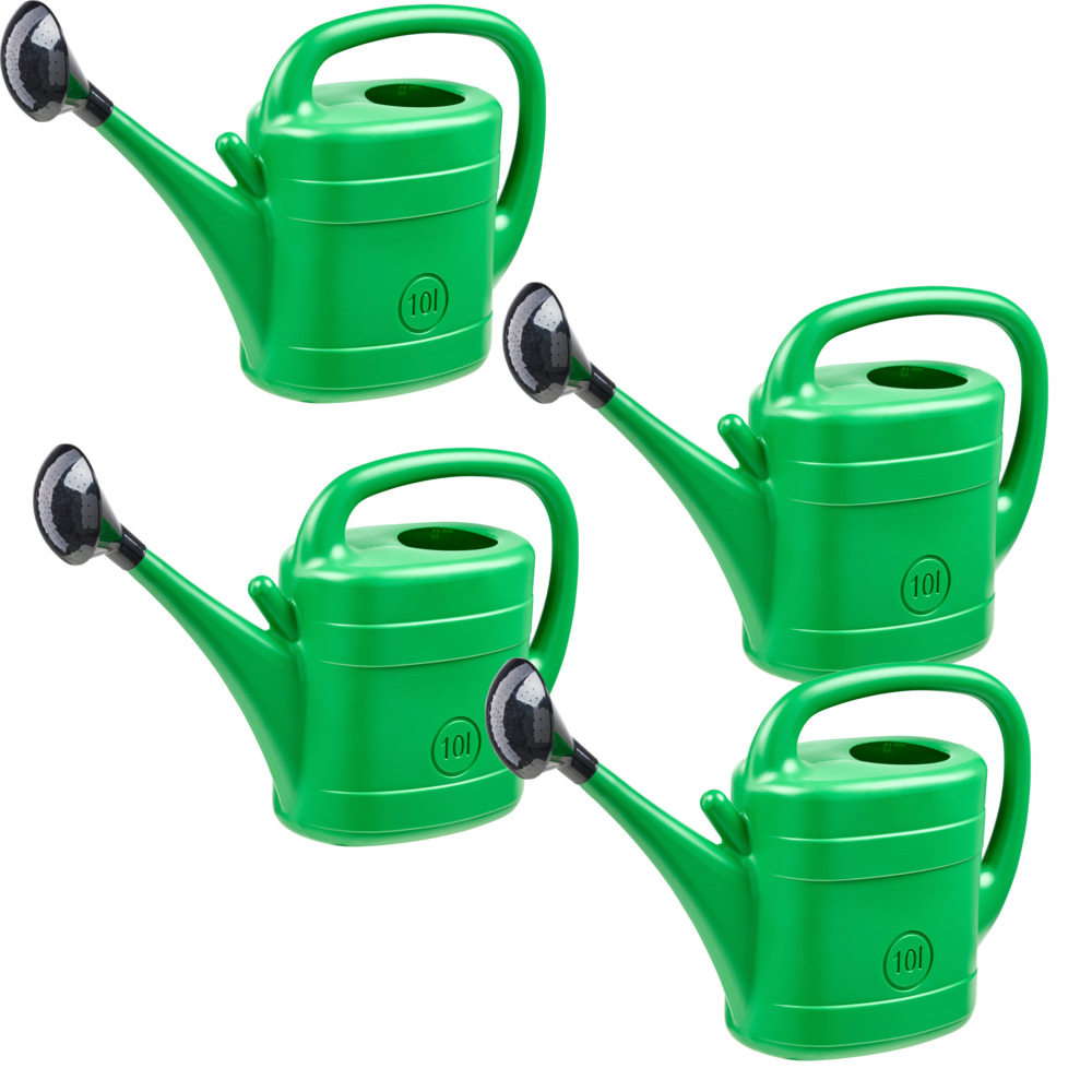 Gie&szlig;kanne 10 Liter gr&uuml;n mit Brause 4er-Set - B-Ware