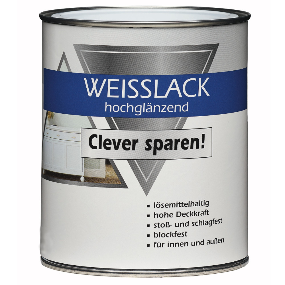 Wei&szlig;lack reinwei&szlig; RAL 9010 hochgl&auml;nzend f&uuml;r innen au&szlig;en
