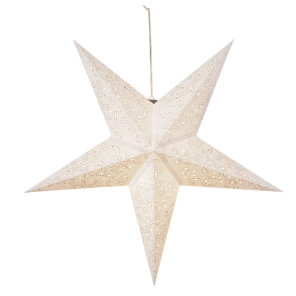 LED-Weihnachtsstern 10 LEDs 60 cm warmwei&szlig; in Wei&szlig;