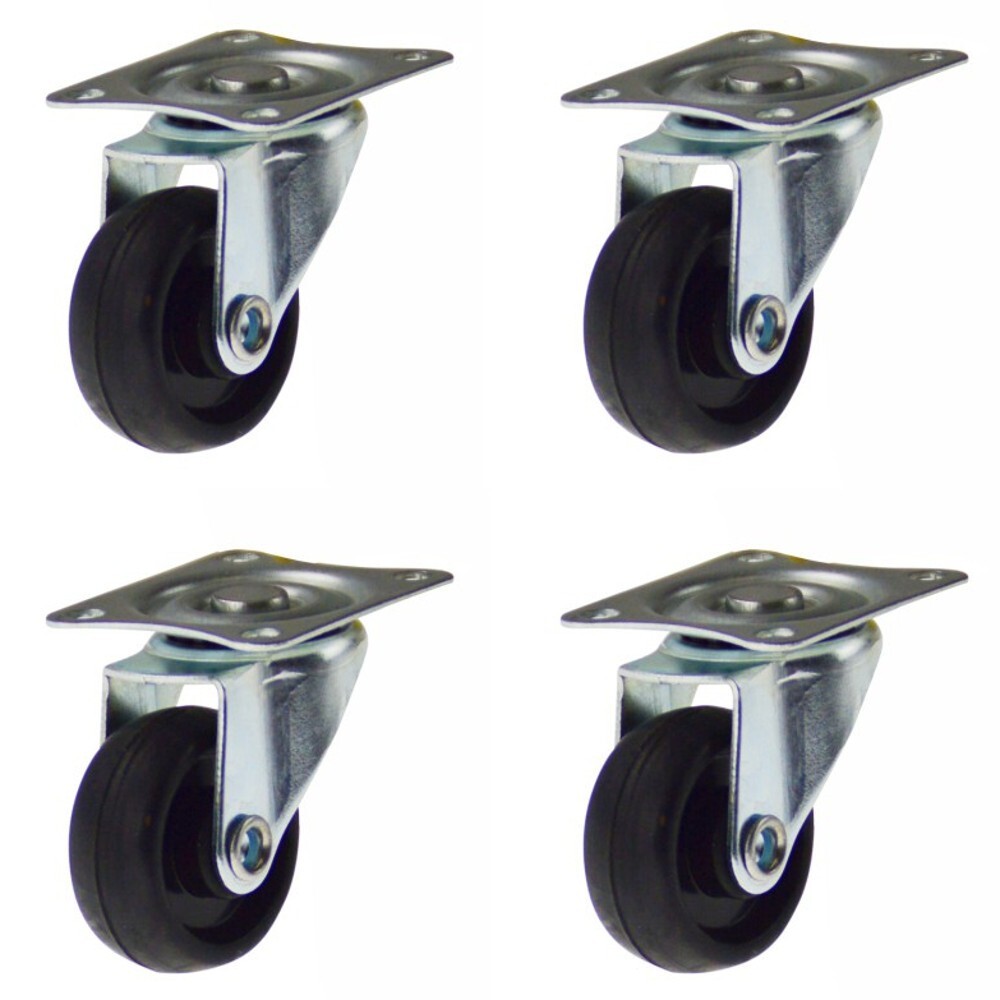 Lenkrollen Set &Oslash;30 mm max.40kg Gummi 4St&uuml;ck Lenkrollen Transportrollen Vollgummi