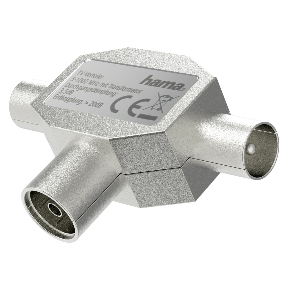 hama&reg; Antennenverteiler&nbsp; 1 x Kupplung - 2 x Stecker