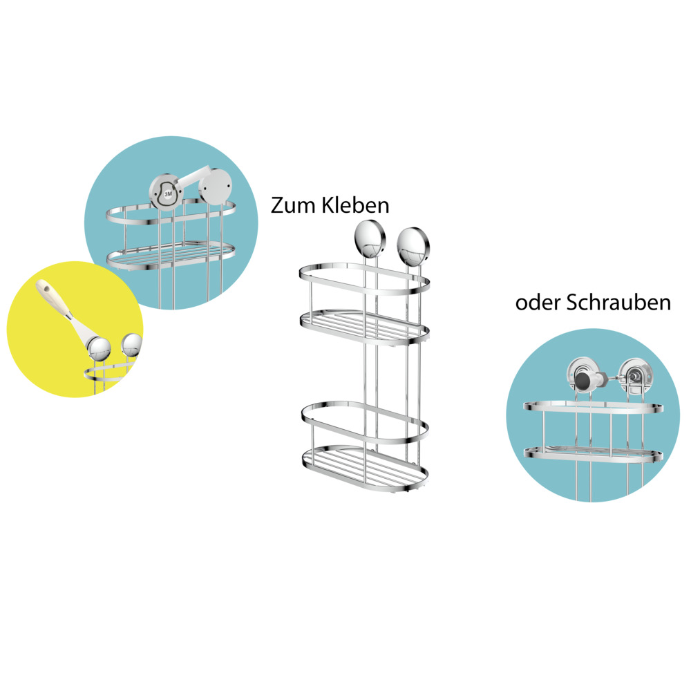Dusch-Eckablage 2 Etagen 220 x 340 x 110 mm image number 2