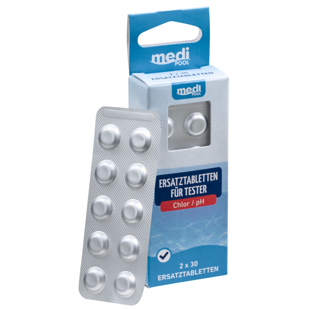 Ersatztabletten f&uuml;r Pooltester Chlor und pH-Wert 60 Tabletten image number 1