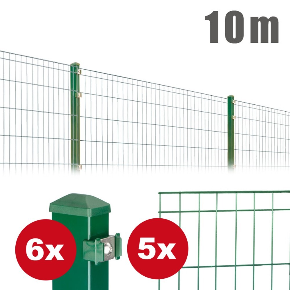 Zaunpaket Michl ca. 0,8 m x ca. 10 m moosgr&uuml;n verzinkt pulverbeschichtet
