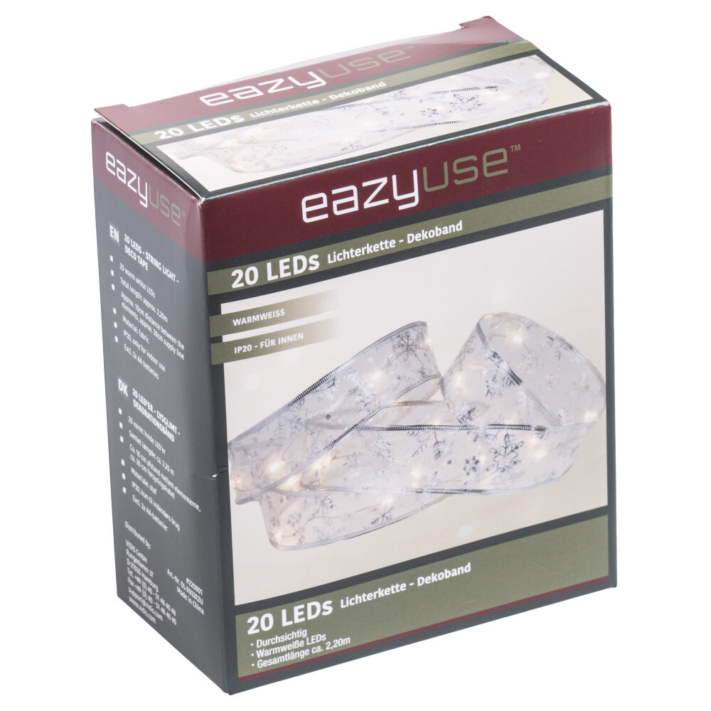 LED-Lichterband 2,2 m mit Schneeflocken-Motiv und 20 LEDs image number 1