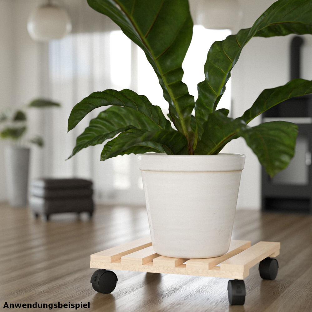 Pflanzenroller quadratisch 30 x 30 cm aus Kiefernholz image number 1