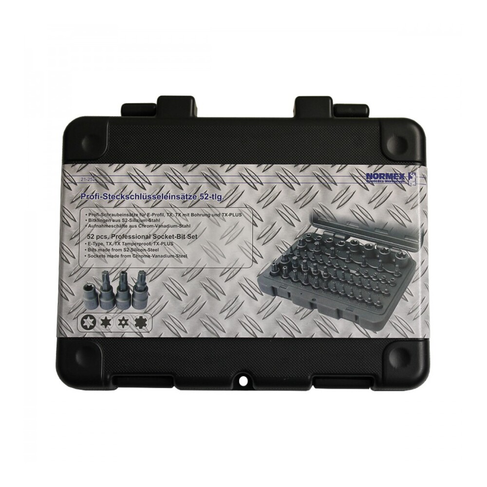 Normex Profi Steckschl&uuml;sseleins&auml;tze Satz 52-teilig E-Profil TX mit Bohrung TX-Plus image number 2