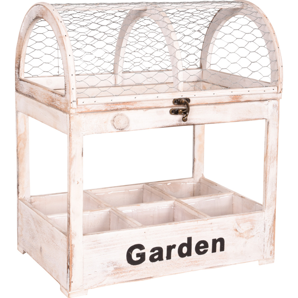 Holz Blumenkasten ''GARDEN'' f&uuml;r 6 Pflanzt&ouml;pfe