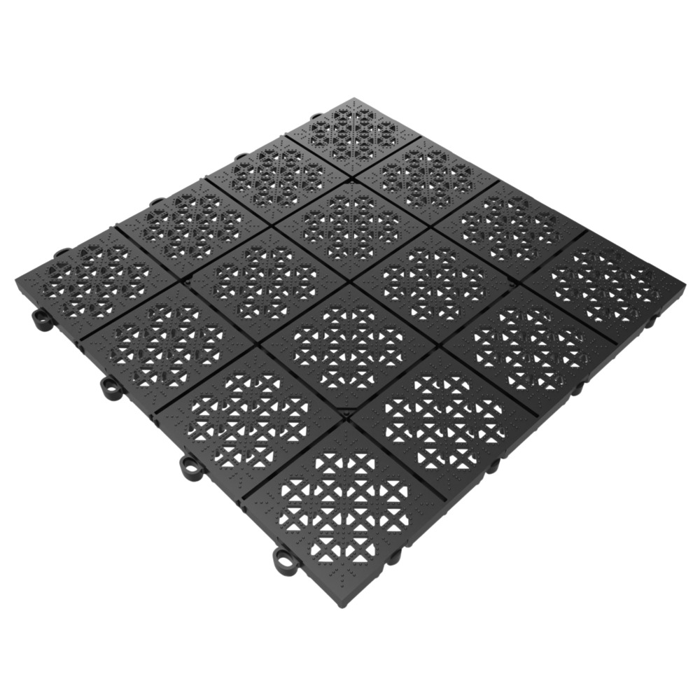 Klick-Bodenfliese 30 x 30 cm aus recyceltem Kunststoff