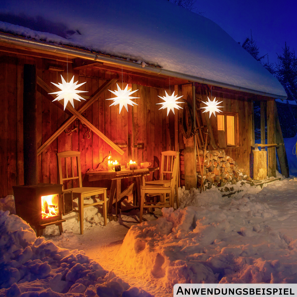 LED-3D-Leuchtstern &Oslash; 25 cm in Wei&szlig; batteriebetrieben image number 2