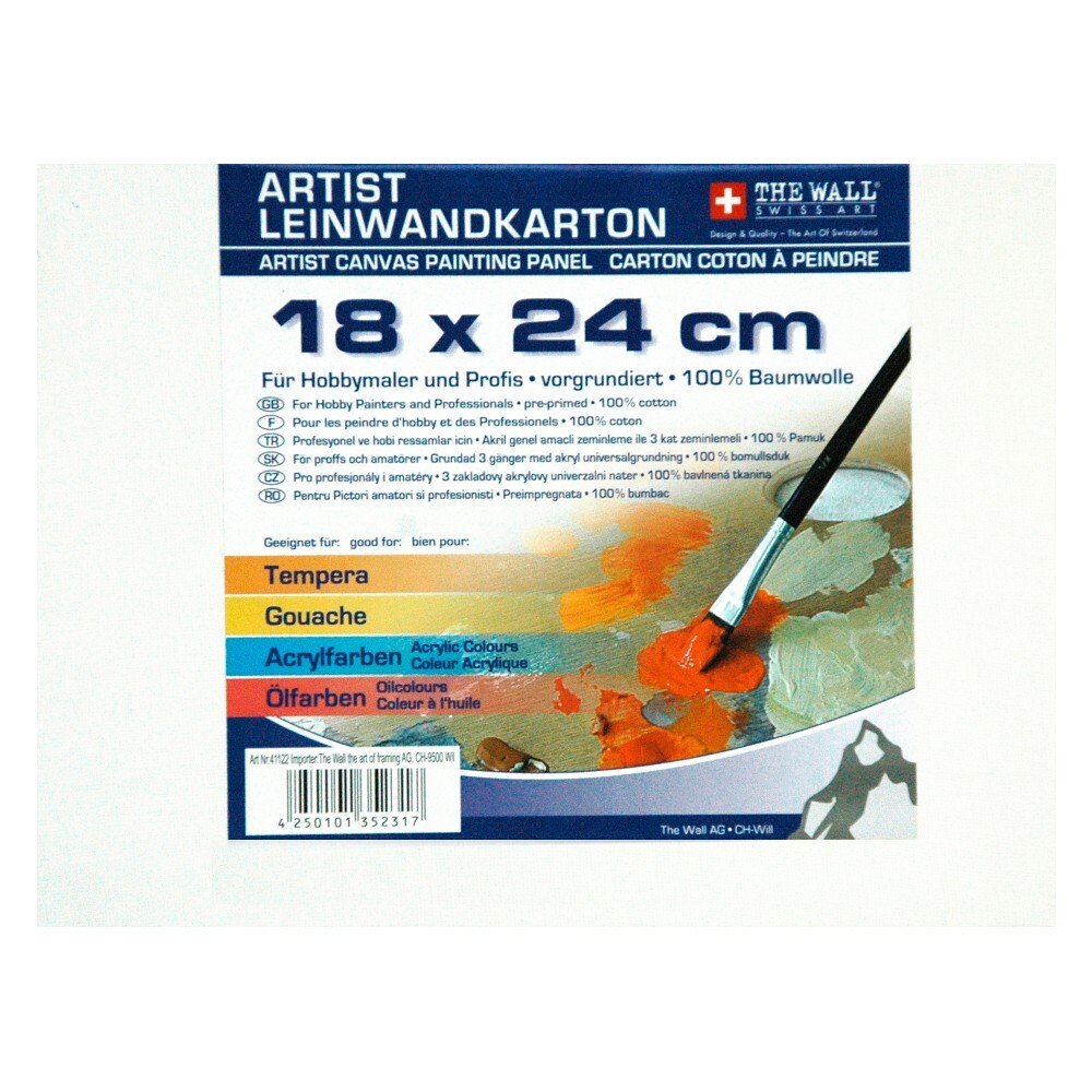The Wall Artist Leinwandkarton 18x24cm weiss 100%Baumwolle vorgrundiert