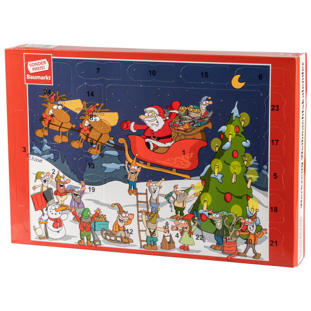 Sonderpreis Baumarkt Adventskalender mit Werkzeug 64-teilig