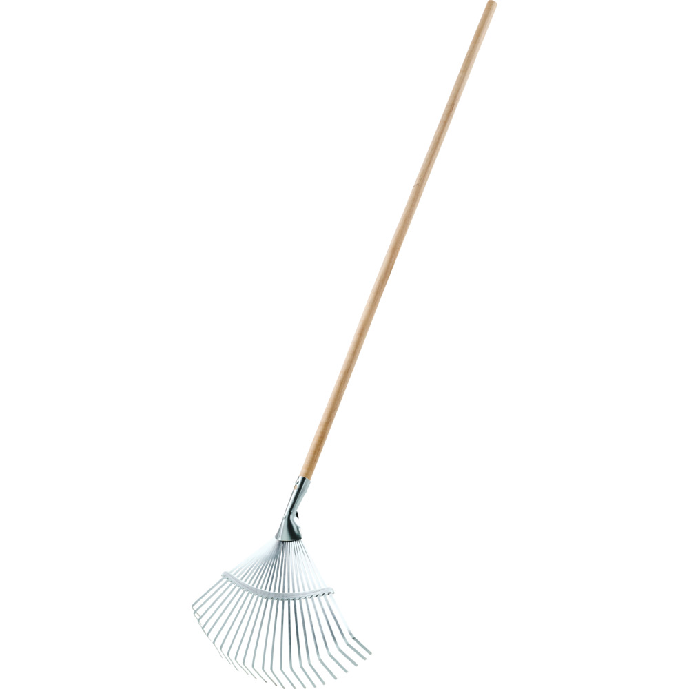 F&auml;cherbesen 22 Zinken Stahl verzinkt mit Holzstiel
