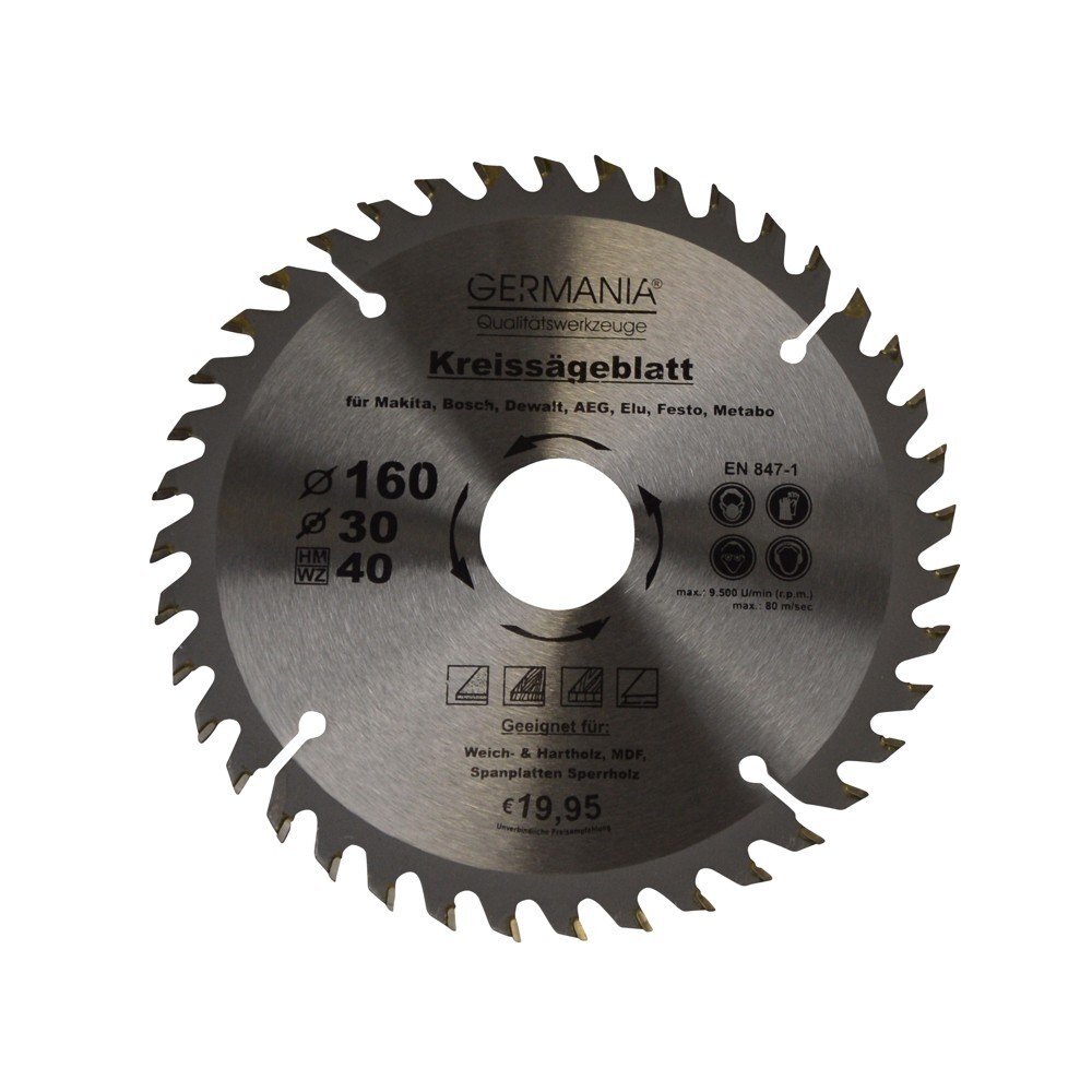 H.M. Holz-S&auml;geblatt Durchmesser &Oslash; 160 mm mit 40 Z&auml;hne