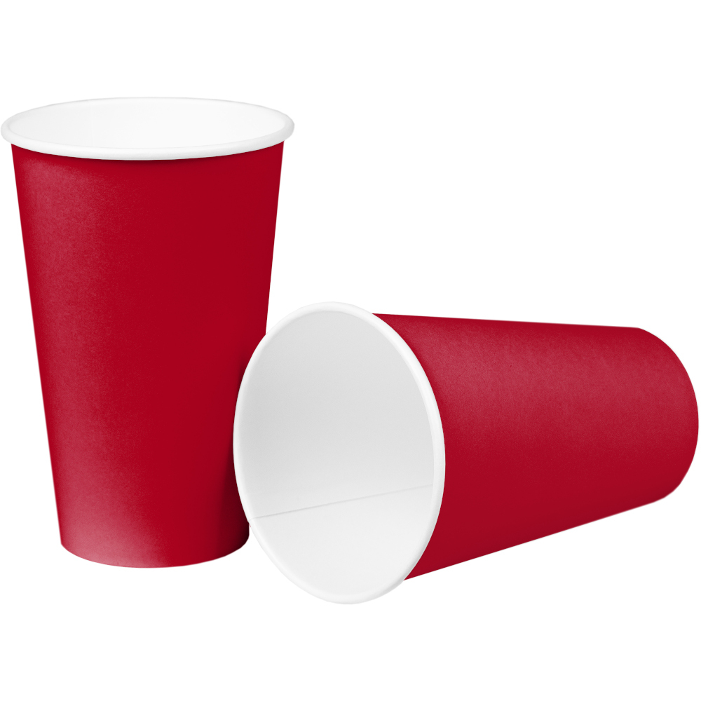 Pappbecher rot, 10 St&uuml;ck, 0,473 Liter image number 1