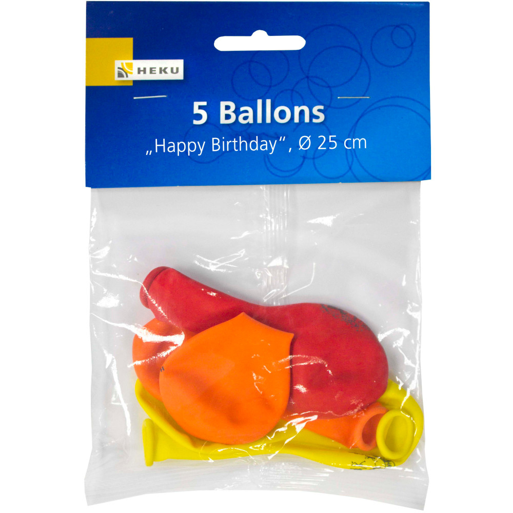 Luftballons Happy Birthday 5 St&uuml;ck