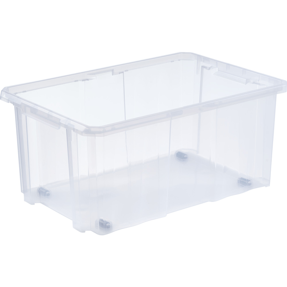Aufbewahrungsbox mit Rollen 45 Liter, transparent