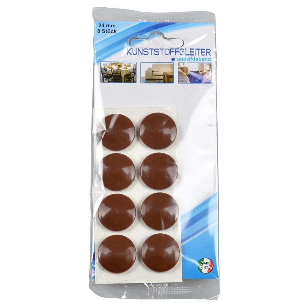 Kunststoffgleiter-Set 8 St&uuml;ck &Oslash; 24 mm in Braun