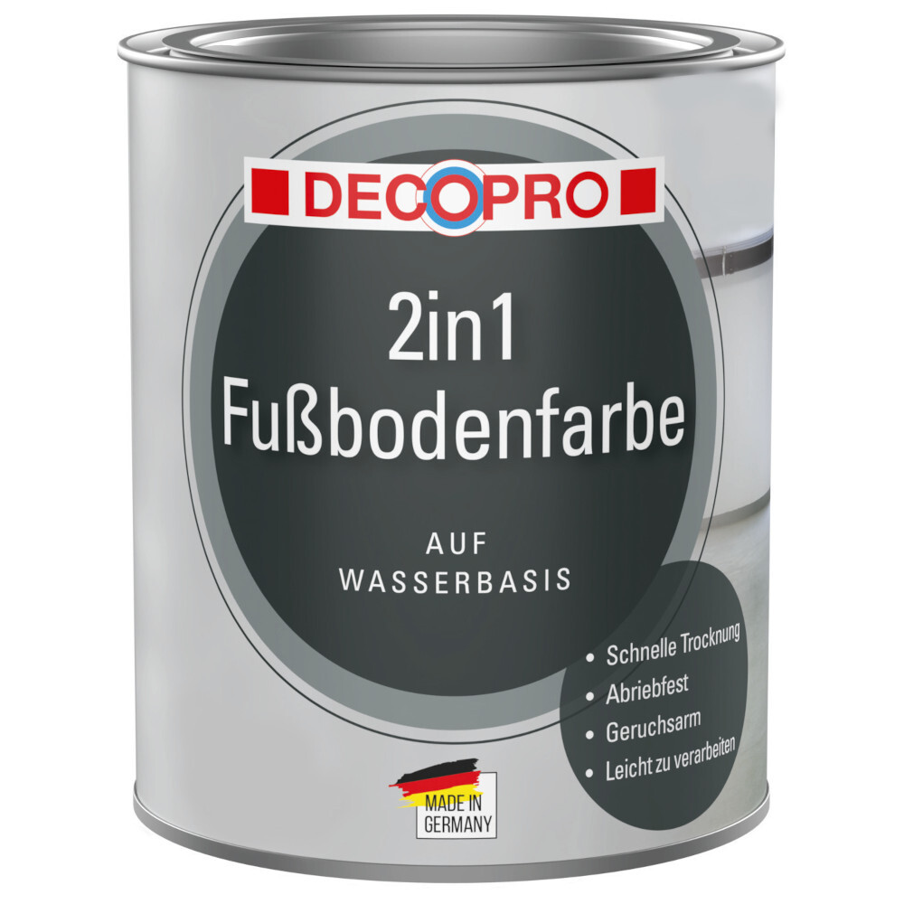 DECOPRO 2in1 Fu&szlig;bodenfarbe 750 ml in Silbergrau