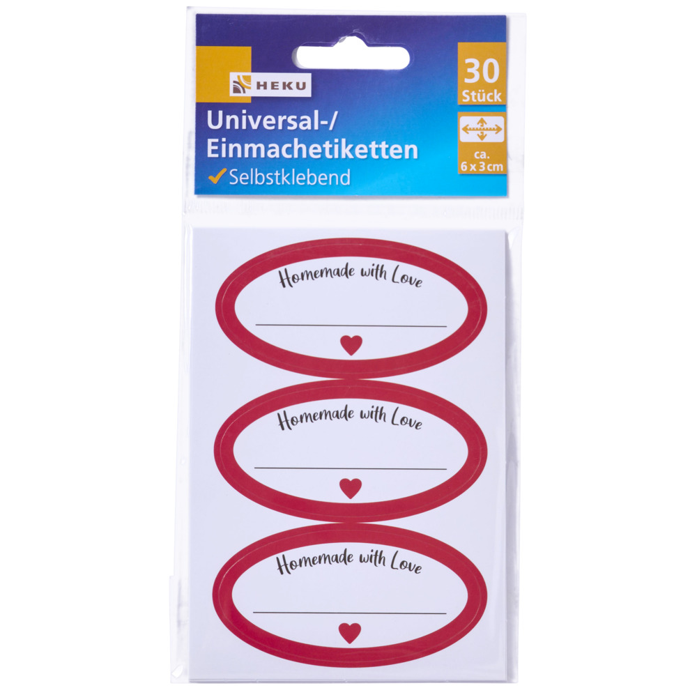 Einmach-Etiketten 30 St&uuml;ck 30 x 60 mm selbstklebend image number 1