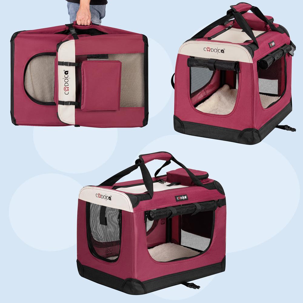 Tiertransportbox L 70 x 52 x 50 cm dunkelrot image number 3