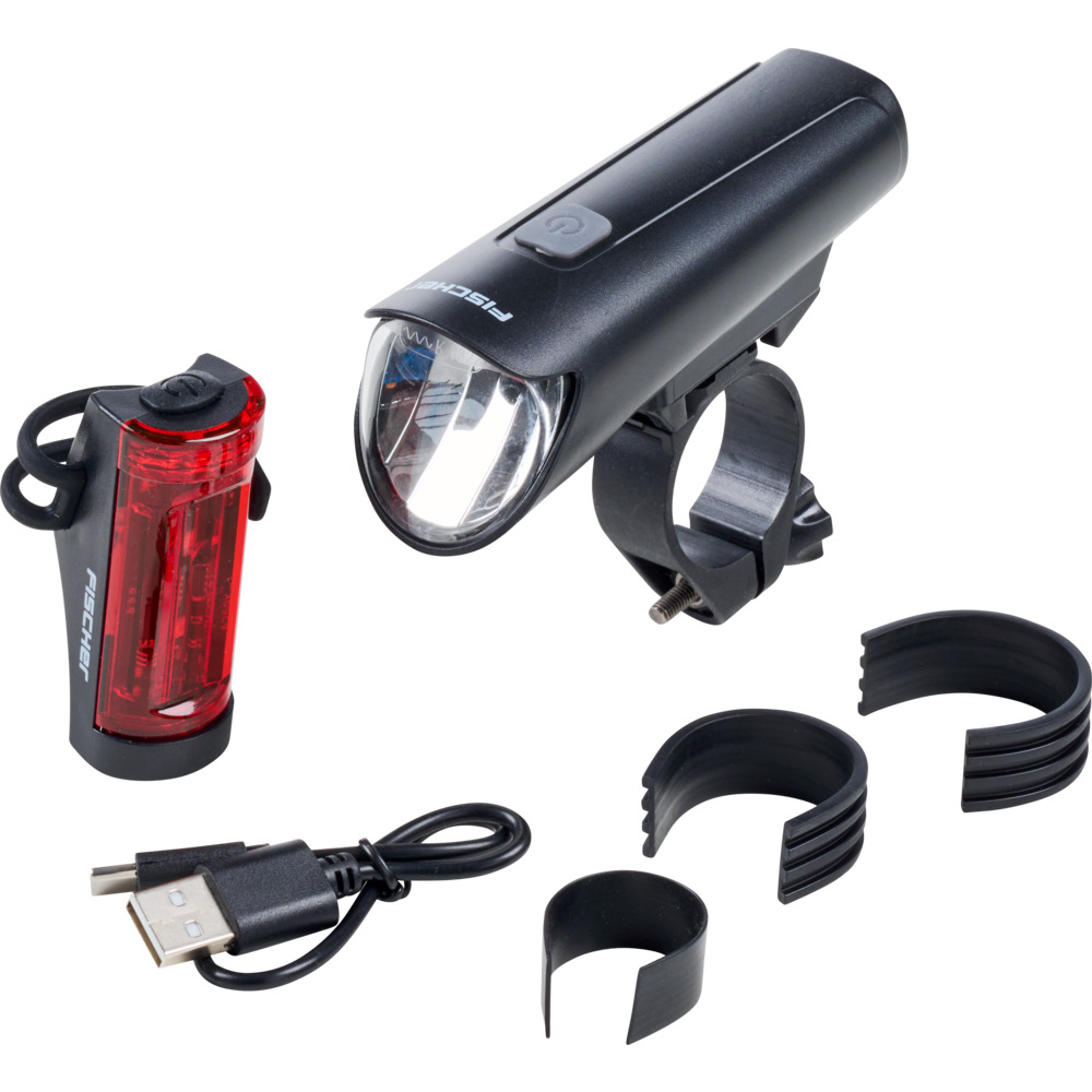 FISCHER LED-Akku-Fahrradbeleuchtungsset 45 Lux, small-box