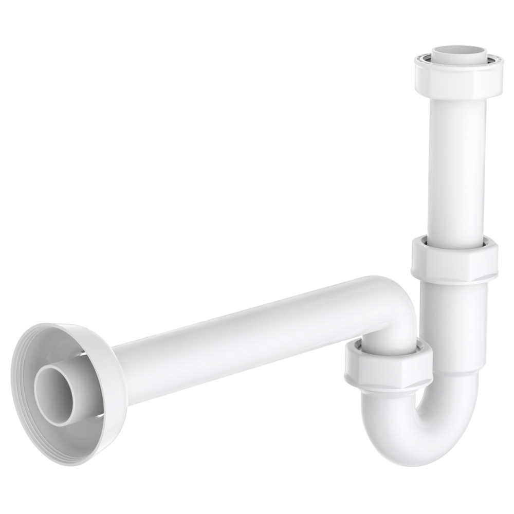 Waschtisch-R&ouml;hrensiphon Kunststoff wei&szlig; 1&frac14;"" x 32 mm