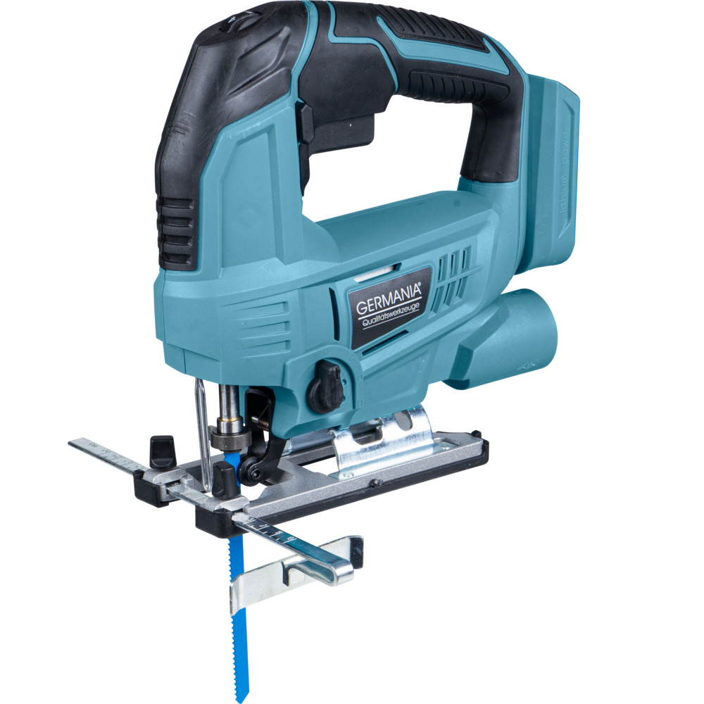 GERMANIA&reg; Akku-Stichs&auml;ge 20 V mit Aluminiumtisch und Staubabsaugsystem