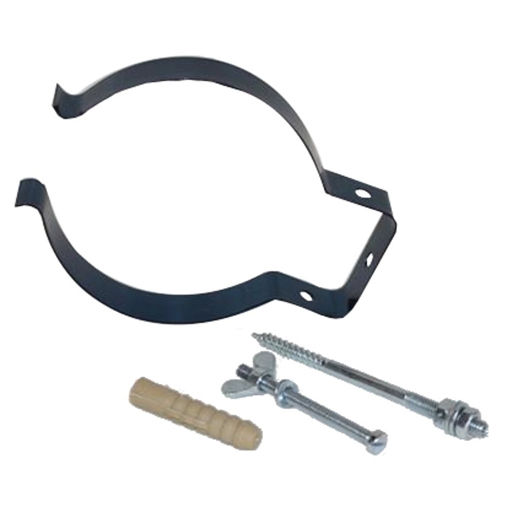 Ofenrohrhalter &Oslash;100-130mm gebl&auml;ut Stahlrohr