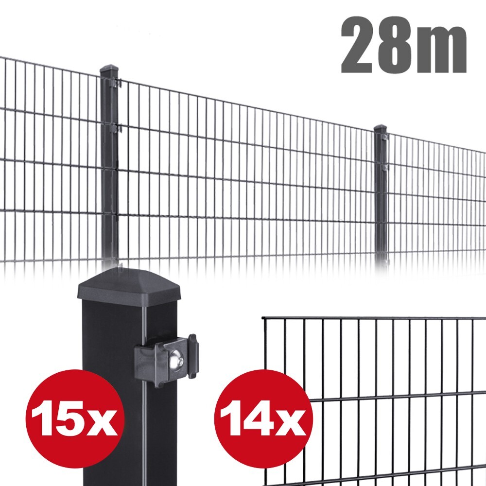 Zaunpaket PICO ca. 0,8 m x ca. 28 m anthrazit verzinkt pulverbeschichtet