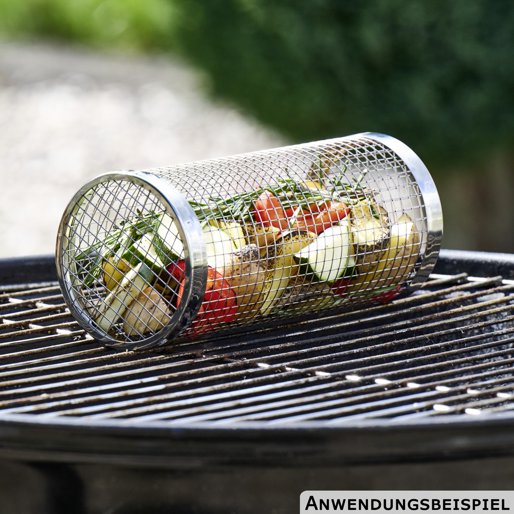 Grillkorb rollbar aus Edelstahl mit Haken 20 x 9 cm image number 2