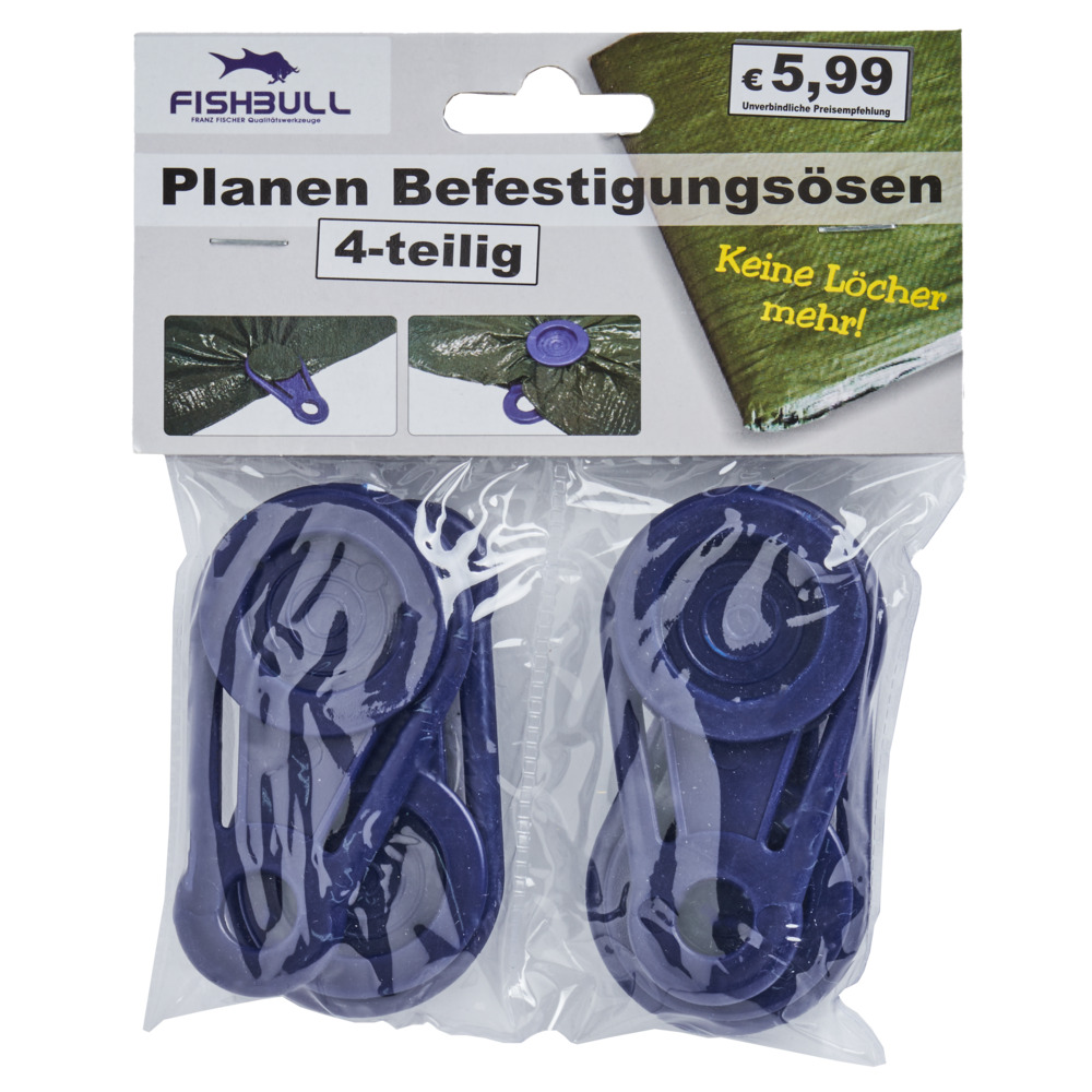 FISHBULL Planen&ouml;sen Set 4 St&uuml;ck aus Kunststoff in blau image number 2