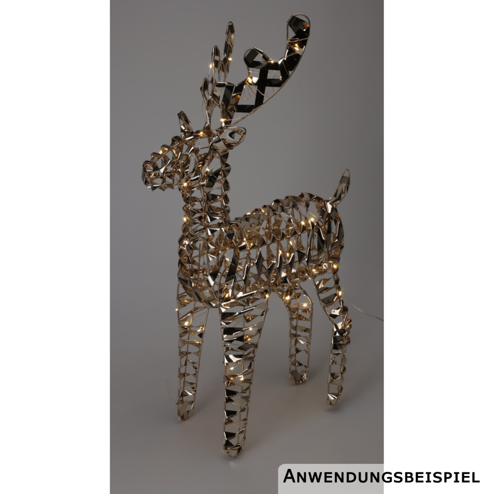 LED-Rentier 100 LEDs 60 cm gold oder silber image number 3
