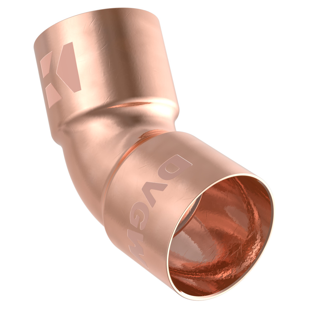 Doppel-Bogenmuffe 45&deg; Kupfer-L&ouml;tfitting 22 mm - Nr. 5041