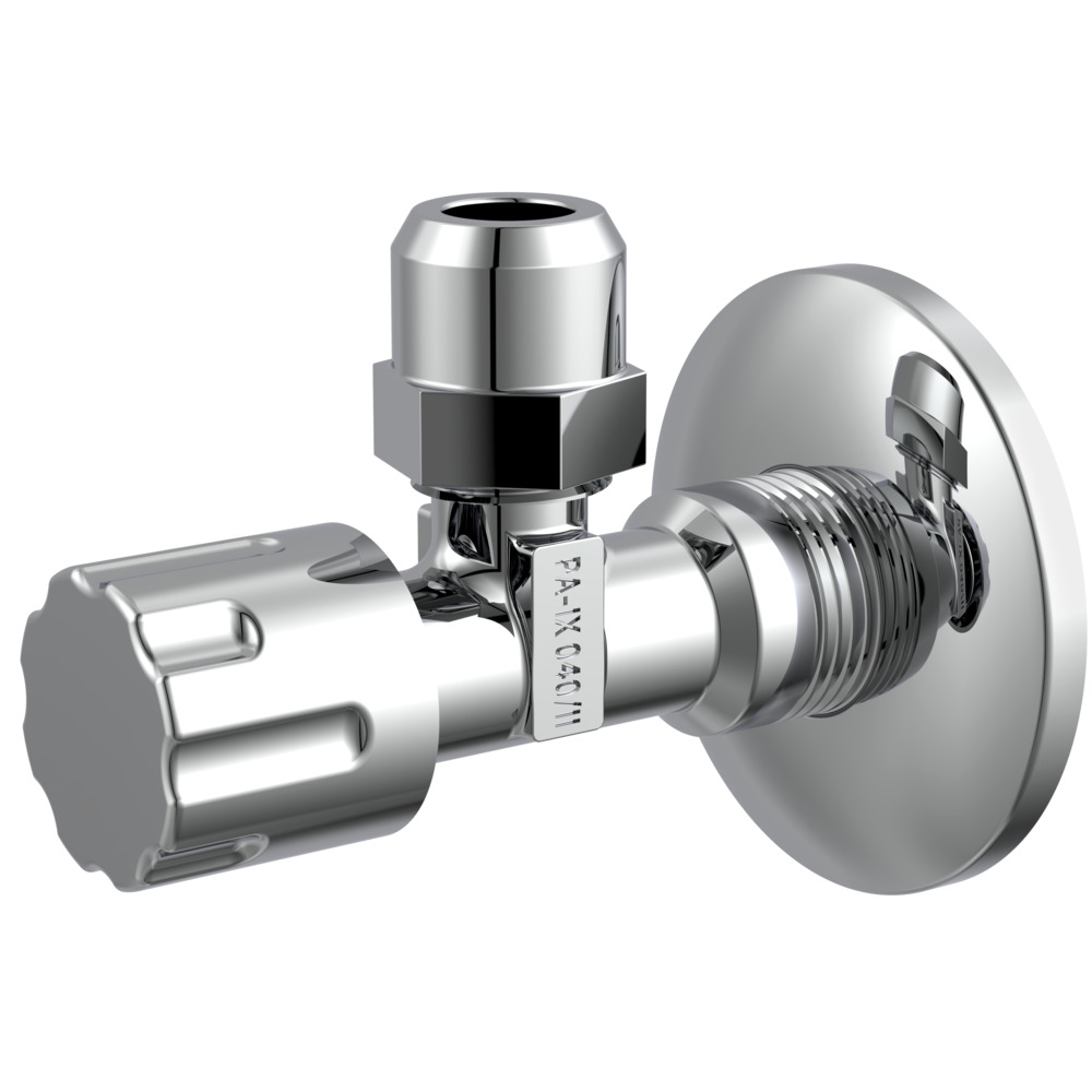 Eckregulierventil mit Schubrosette selbstdichtend 3/8"AG x 10 mm image number 1