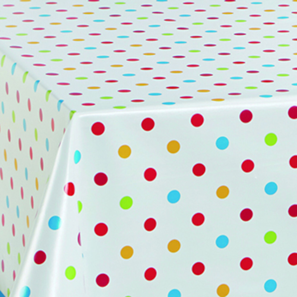 Wachstuch Tischdecke Dottie bunt, Meterware mit 140 cm Breite