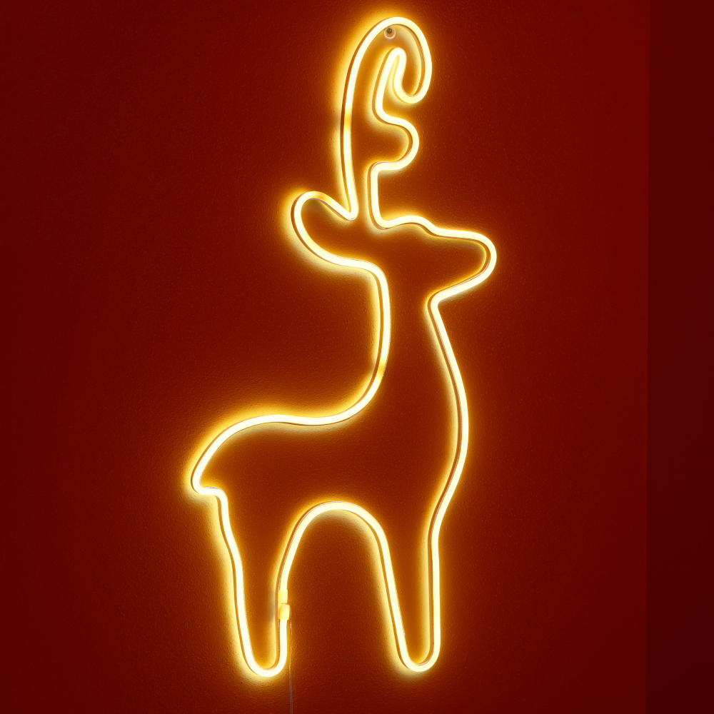 LED-Wanddekoration Rentier mit 96 warmwei&szlig;en LEDs und Timerfunktion