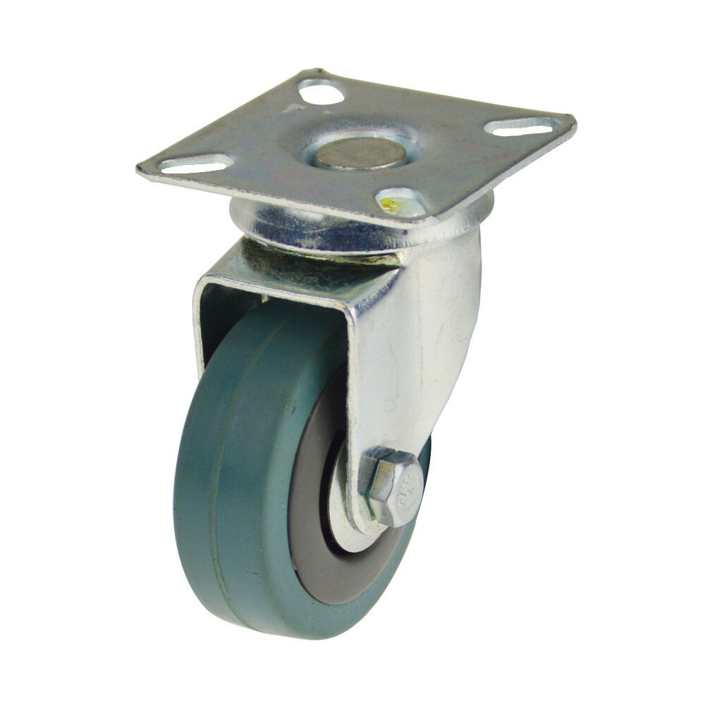 Lenkrolle &Oslash;50mm max.40kg grau Transportrolle M&ouml;belrolle Vollgummi Rolle