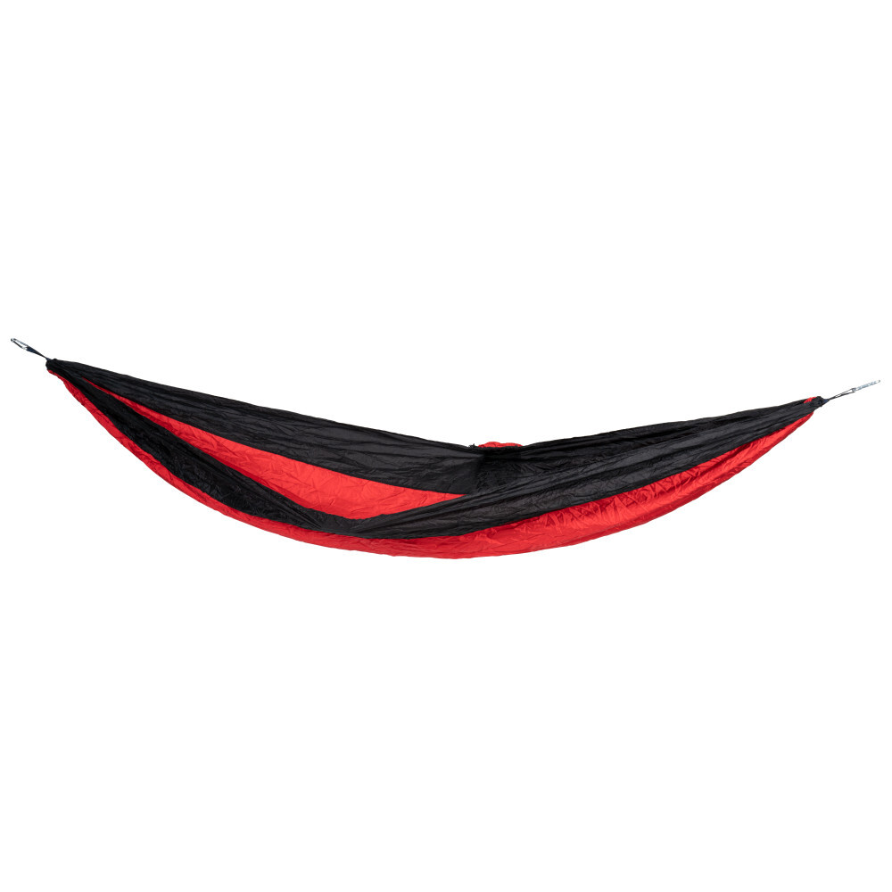 H&auml;ngematte 300 x 147 cm f&uuml;r zwei Personen schwarz-rot aus 210D Nylon