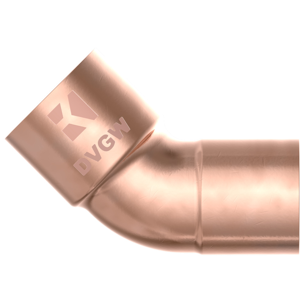 Bogenmuffe 45&deg; Kupfer-L&ouml;tfitting 28 mm image number 1