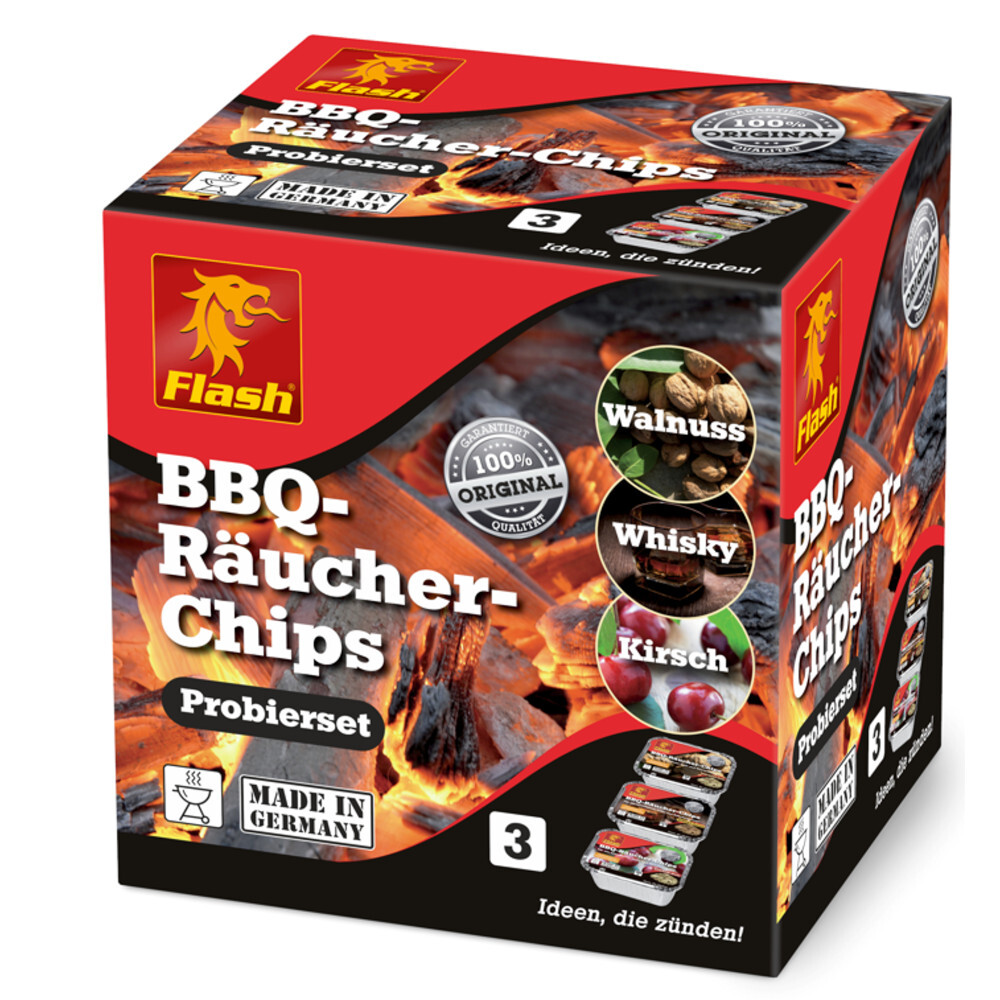 R&auml;ucher-Chips Probierpack 3 St&uuml;ck von Flash
