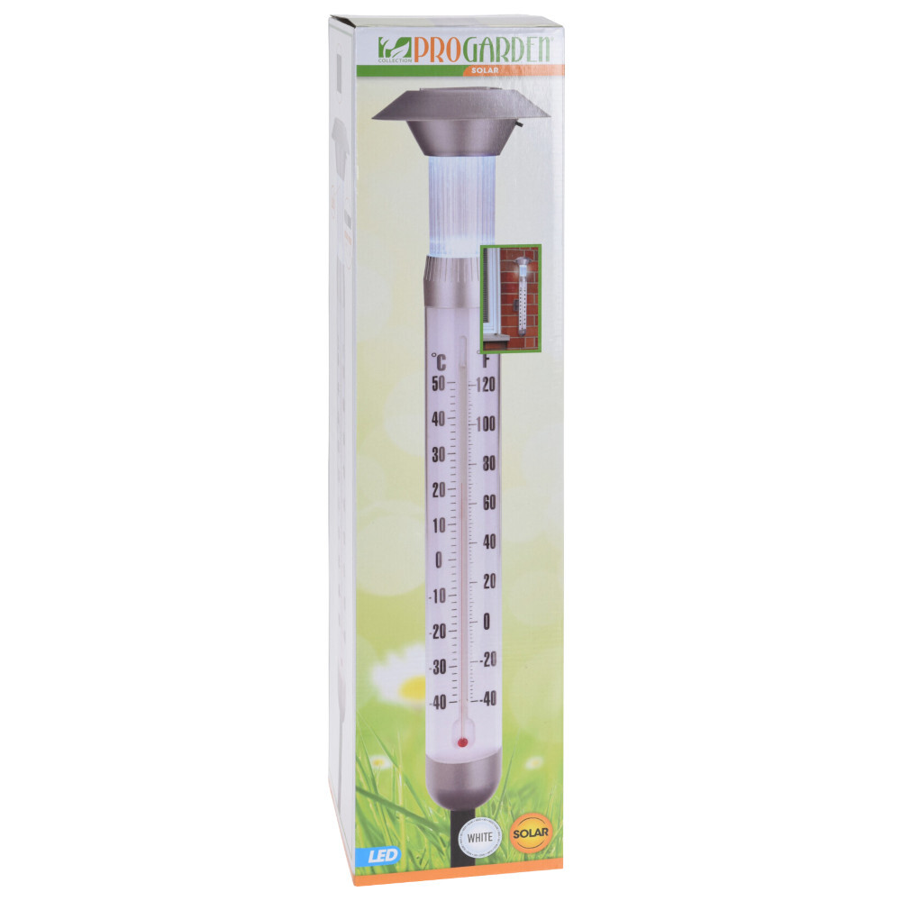 Solar Thermometer 2in1 mit 1 LED, kaltwei&szlig; image number 1