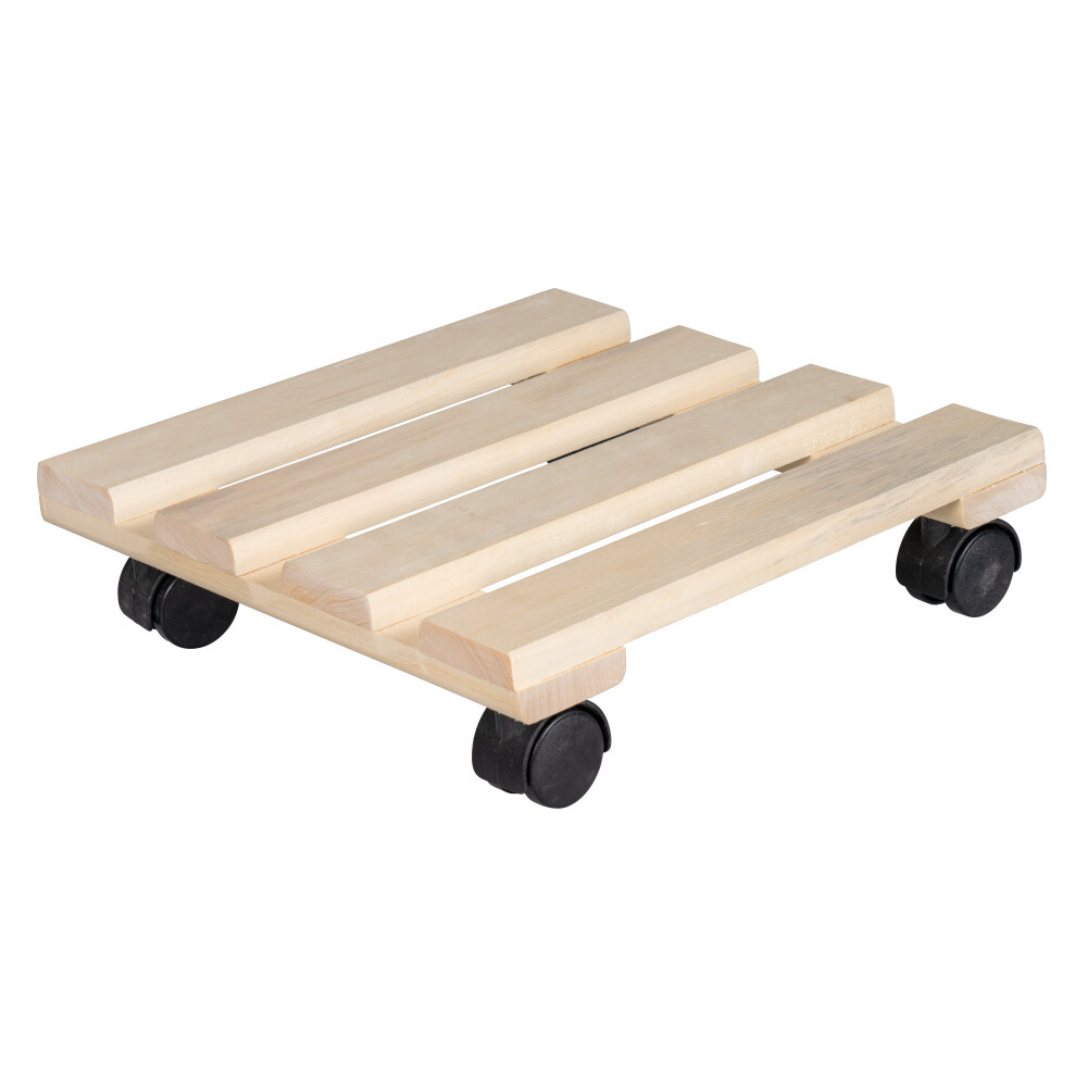 Pflanzenroller aus stabilem Holz 30x30 cm