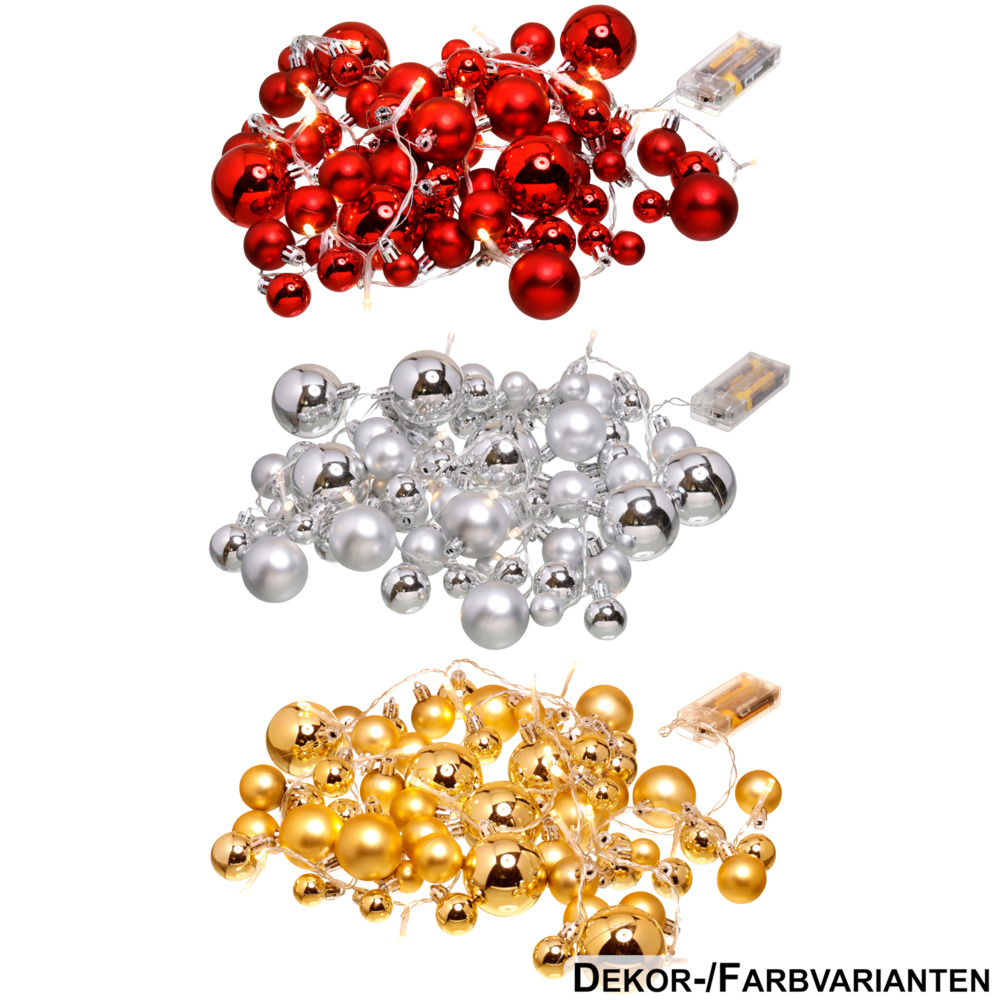 LED-Kugel-Lichterkette mit 20 LEDs - 3-fach sortiert
