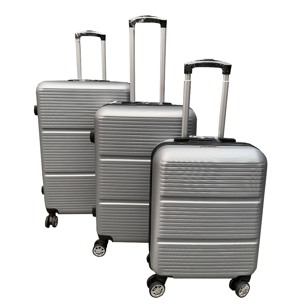 Hartschalenkoffer-Trolley-Set 3-teilig silber