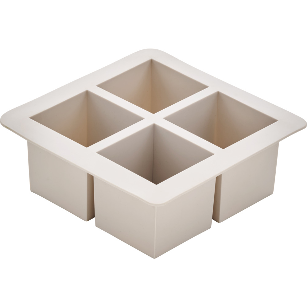 Eisw&uuml;rfelform Silikon 4 W&uuml;rfel Grau