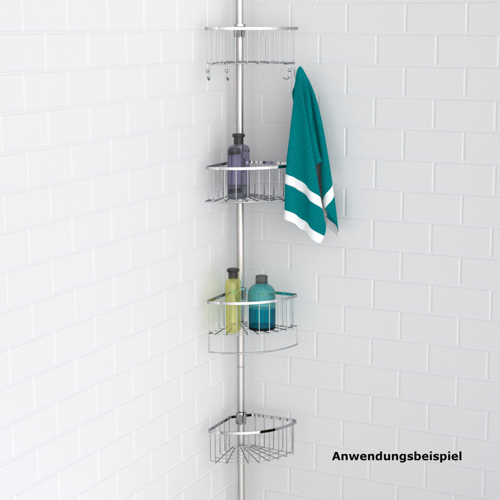 Teleskop-Dusch-Eckregal 192 - 245 x 26,5 cm image number 3