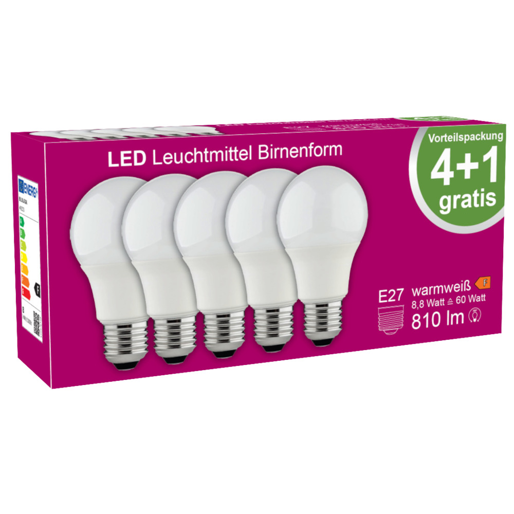 LED-Birne SMD 8,8 Watt E27 5er Set image number 2