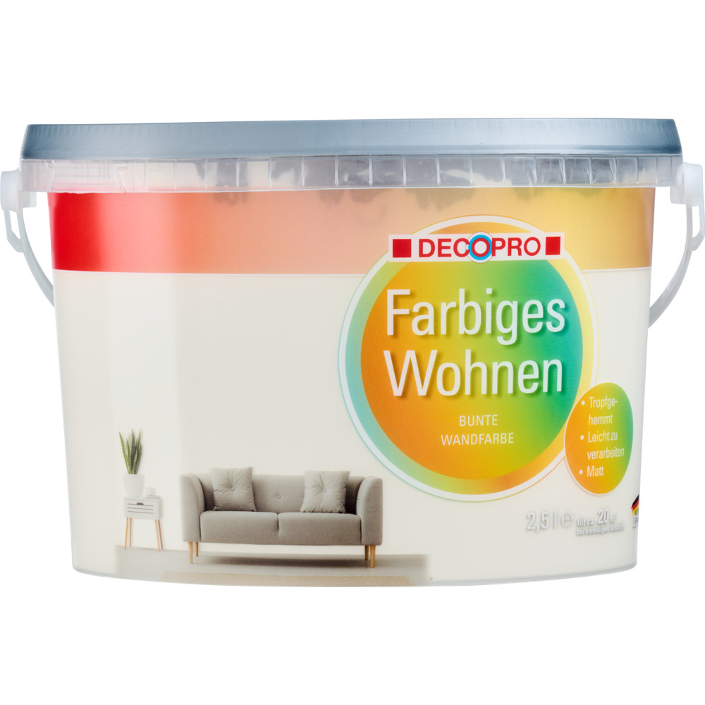 DECOPRO Wandfarbe 2,5 Liter vanille matt