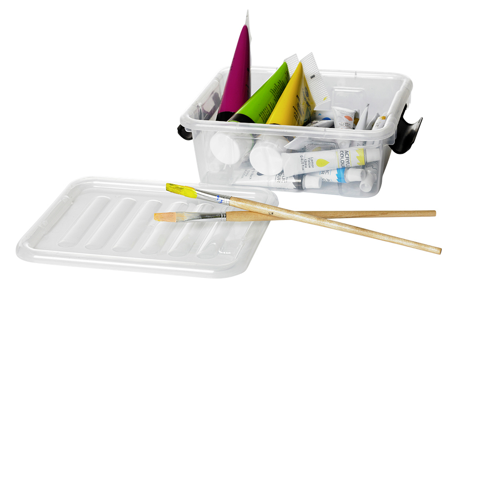 Aufbewahrungsbox 1,5 Liter mit Deckel, Grau-Transluzent image number 2